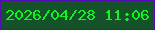 文字の大きさ：4、枠の色：520eb4、背景の色：15522a、文字の色：10f522 無料ブログパーツのブログ時計