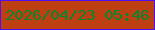 文字の大きさ：4、枠の色：520ef0、背景の色：be3f11、文字の色：09852e 無料ブログパーツのブログ時計