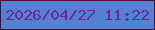 文字の大きさ：2、枠の色：520f2d、背景の色：5480d6、文字の色：752790 無料ブログパーツのブログ時計