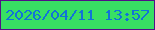 文字の大きさ：4、枠の色：521087、背景の色：38df63、文字の色：1172d8 無料ブログパーツのブログ時計