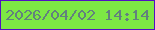 文字の大きさ：1、枠の色：5210c3、背景の色：7de844、文字の色：62817e 無料ブログパーツのブログ時計