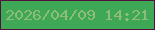 文字の大きさ：1、枠の色：52113b、背景の色：3fa856、文字の色：8fbc77 無料ブログパーツのブログ時計