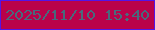 文字の大きさ：1、枠の色：5215e7、背景の色：b9024a、文字の色：486a7c 無料ブログパーツのブログ時計