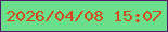 文字の大きさ：2、枠の色：52186a、背景の色：6ade8b、文字の色：d14a1b 無料ブログパーツのブログ時計