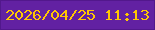 文字の大きさ：2、枠の色：52188c、背景の色：6221a2、文字の色：ffc702 無料ブログパーツのブログ時計