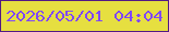 文字の大きさ：1、枠の色：521985、背景の色：e6df40、文字の色：8048fd 無料ブログパーツのブログ時計