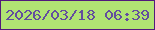 文字の大きさ：1、枠の色：521a7c、背景の色：b1e473、文字の色：634d9e 無料ブログパーツのブログ時計