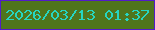 文字の大きさ：3、枠の色：521bca、背景の色：4f751d、文字の色：26d6c2 無料ブログパーツのブログ時計