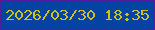 文字の大きさ：3、枠の色：521c9c、背景の色：0443a1、文字の色：d0bf1c 無料ブログパーツのブログ時計