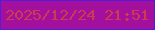文字の大きさ：4、枠の色：521cdb、背景の色：a3109d、文字の色：ce3b4f 無料ブログパーツのブログ時計