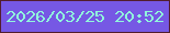 文字の大きさ：1、枠の色：521d2e、背景の色：7658e4、文字の色：90f7dc 無料ブログパーツのブログ時計