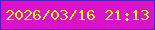 文字の大きさ：5、枠の色：521fc2、背景の色：da12c9、文字の色：f0f224 無料ブログパーツのブログ時計