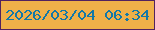 文字の大きさ：5、枠の色：52225f、背景の色：f0b049、文字の色：1278a8 無料ブログパーツのブログ時計