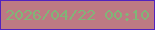 文字の大きさ：1、枠の色：5222be、背景の色：bd7a83、文字の色：81b577 無料ブログパーツのブログ時計