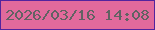 文字の大きさ：3、枠の色：52249e、背景の色：e16a9c、文字の色：626263 無料ブログパーツのブログ時計