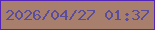 文字の大きさ：5、枠の色：5225b8、背景の色：a87f6d、文字の色：5a4e9c 無料ブログパーツのブログ時計