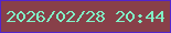 文字の大きさ：2、枠の色：5225cc、背景の色：884049、文字の色：80f1c6 無料ブログパーツのブログ時計