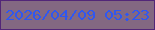 文字の大きさ：2、枠の色：522678、背景の色：836882、文字の色：3057f0 無料ブログパーツのブログ時計