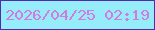 文字の大きさ：2、枠の色：522aae、背景の色：94edf9、文字の色：d479dd 無料ブログパーツのブログ時計