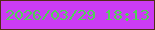 文字の大きさ：3、枠の色：522b18、背景の色：cb3cf4、文字の色：51d157 無料ブログパーツのブログ時計