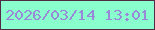 文字の大きさ：3、枠の色：522b46、背景の色：89ffcd、文字の色：9a89d7 無料ブログパーツのブログ時計
