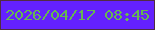 文字の大きさ：1、枠の色：522c43、背景の色：6421fe、文字の色：66b751 無料ブログパーツのブログ時計