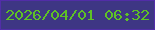 文字の大きさ：1、枠の色：522da8、背景の色：3e3684、文字の色：5ec126 無料ブログパーツのブログ時計