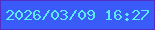 文字の大きさ：3、枠の色：522ec4、背景の色：3b5bf9、文字の色：5aeaf6 無料ブログパーツのブログ時計
