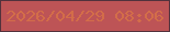 文字の大きさ：2、枠の色：52323c、背景の色：bd5456、文字の色：d36d49 無料ブログパーツのブログ時計