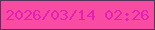 文字の大きさ：4、枠の色：52355b、背景の色：f74ca1、文字の色：e320b2 無料ブログパーツのブログ時計