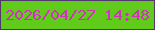 文字の大きさ：2、枠の色：52376f、背景の色：61cb1c、文字の色：d52ec3 無料ブログパーツのブログ時計
