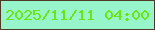 文字の大きさ：5、枠の色：523827、背景の色：97f5cc、文字の色：6de60a 無料ブログパーツのブログ時計