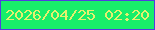 文字の大きさ：3、枠の色：523ce0、背景の色：18ee6a、文字の色：e6f06e 無料ブログパーツのブログ時計