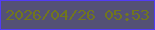 文字の大きさ：4、枠の色：523cf5、背景の色：545175、文字の色：71761d 無料ブログパーツのブログ時計
