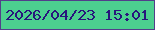 文字の大きさ：5、枠の色：523f8a、背景の色：4cd08f、文字の色：28167c 無料ブログパーツのブログ時計