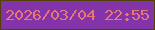 文字の大きさ：3、枠の色：524002、背景の色：8234a8、文字の色：e87873 無料ブログパーツのブログ時計