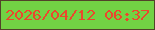 文字の大きさ：1、枠の色：524329、背景の色：72d244、文字の色：ec462d 無料ブログパーツのブログ時計