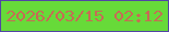 文字の大きさ：2、枠の色：5244a5、背景の色：67da39、文字の色：c76b55 無料ブログパーツのブログ時計