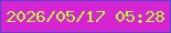 文字の大きさ：4、枠の色：5245c9、背景の色：d624d3、文字の色：bafc32 無料ブログパーツのブログ時計
