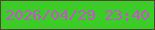 文字の大きさ：4、枠の色：524631、背景の色：3ccc27、文字の色：c951cf 無料ブログパーツのブログ時計