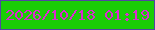 文字の大きさ：2、枠の色：5246a2、背景の色：1acd06、文字の色：db2ad0 無料ブログパーツのブログ時計