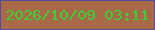 文字の大きさ：2、枠の色：524c9a、背景の色：a96848、文字の色：3bd034 無料ブログパーツのブログ時計
