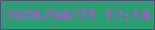 文字の大きさ：5、枠の色：524e78、背景の色：28a072、文字の色：c93fe1 無料ブログパーツのブログ時計
