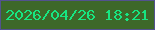 文字の大きさ：3、枠の色：52528f、背景の色：3d6829、文字の色：17e682 無料ブログパーツのブログ時計