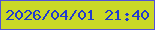 文字の大きさ：3、枠の色：5252d7、背景の色：cad826、文字の色：213bce 無料ブログパーツのブログ時計
