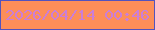文字の大きさ：1、枠の色：5253be、背景の色：fd8e59、文字の色：cb7ed6 無料ブログパーツのブログ時計