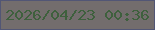 文字の大きさ：1、枠の色：525675、背景の色：736d6d、文字の色：3e603d 無料ブログパーツのブログ時計