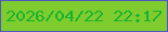 文字の大きさ：2、枠の色：5256c3、背景の色：7fcc2e、文字の色：19b230 無料ブログパーツのブログ時計