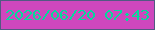 文字の大きさ：3、枠の色：525982、背景の色：ce47bd、文字の色：04da9b 無料ブログパーツのブログ時計
