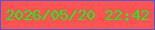 文字の大きさ：5、枠の色：5259d4、背景の色：ff5351、文字の色：14f320 無料ブログパーツのブログ時計
